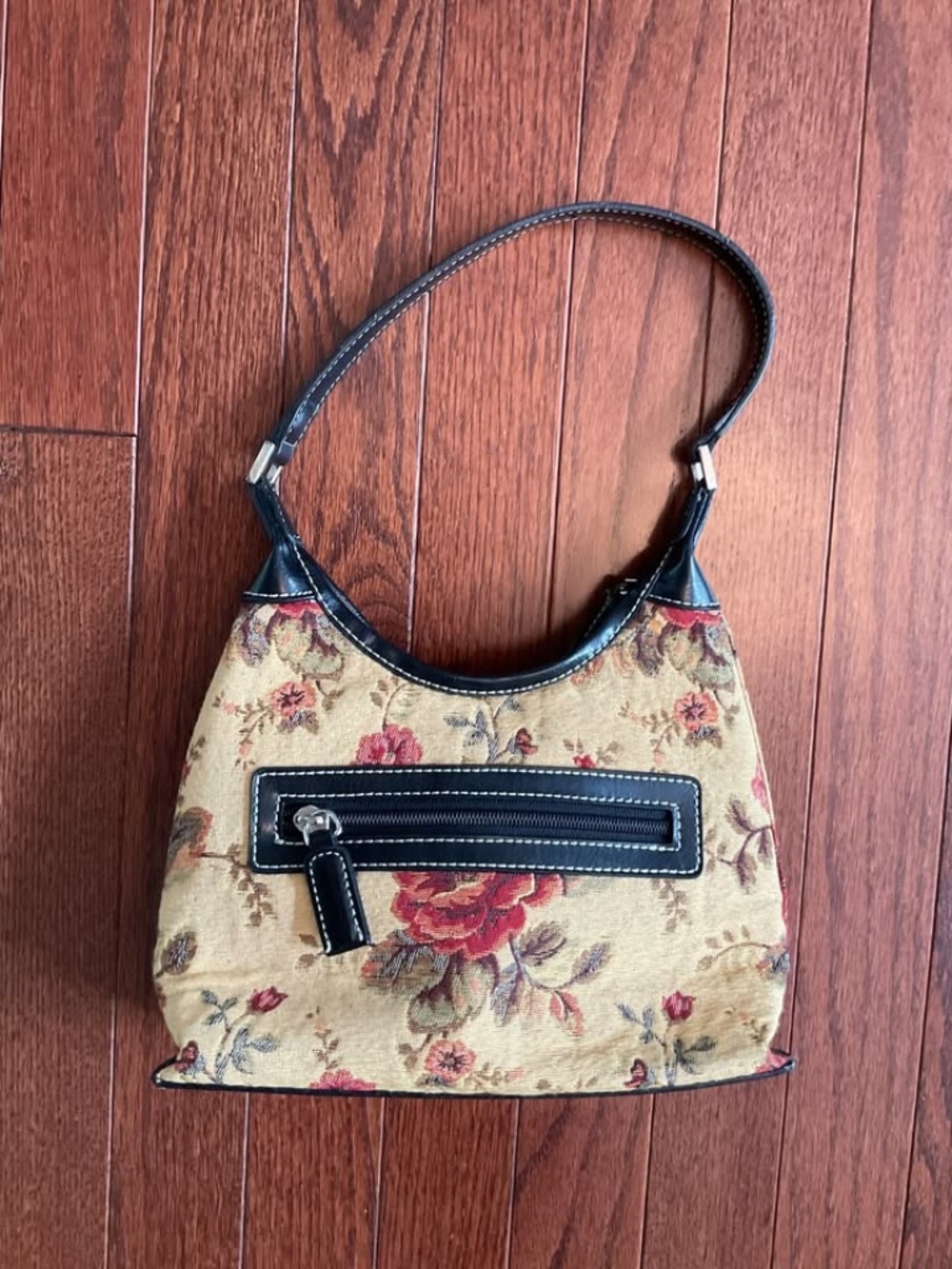 Floral Tapestry Hobo Bag